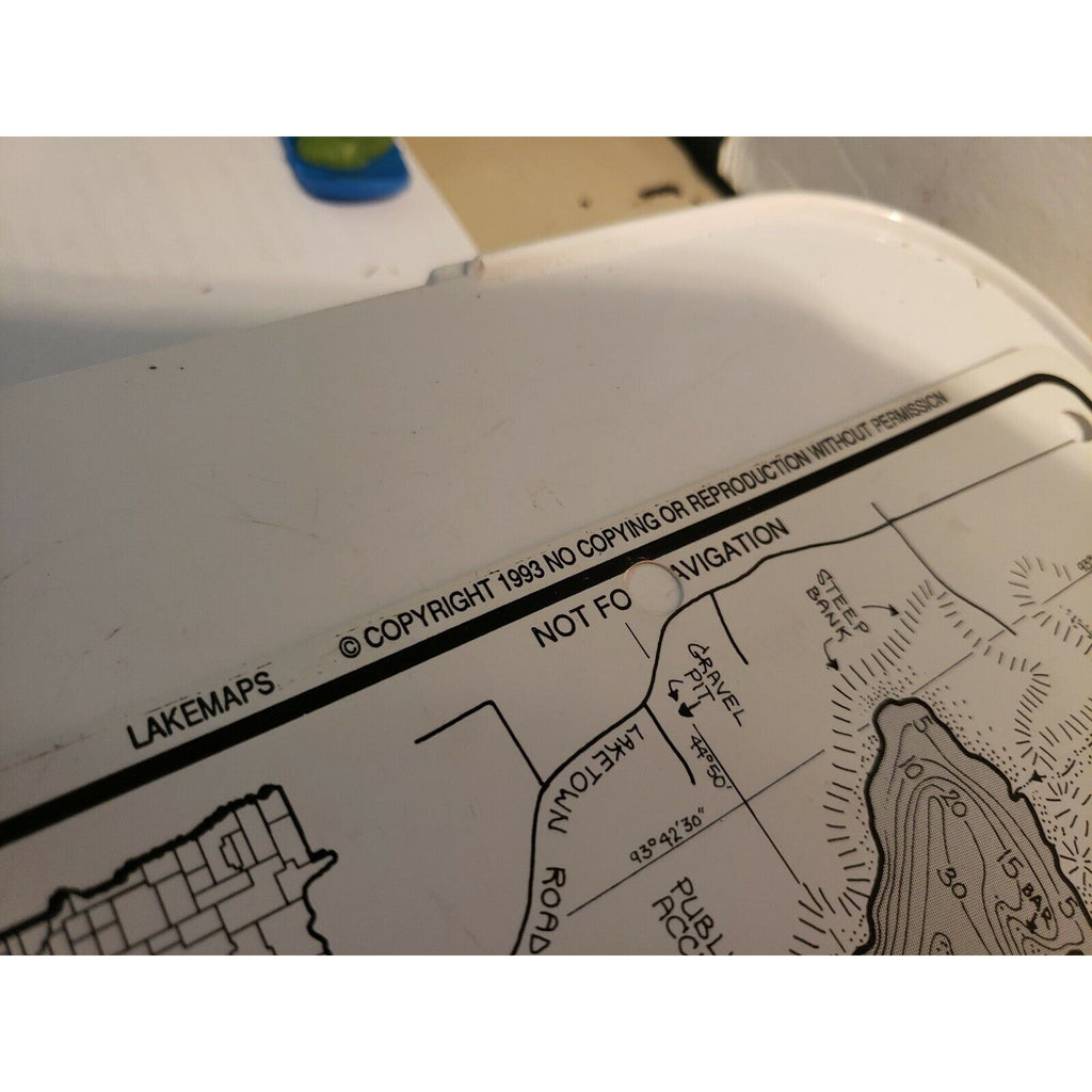 Vintage Lakemaps Waterproof Plastic Card - Bavaria/Piersons/Wasserman Carver MN