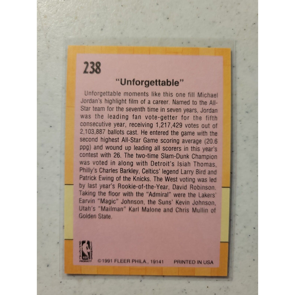 1991-1992 Fleer #238 Michael Jordan - All Star Game - Magic - Freshly Opened