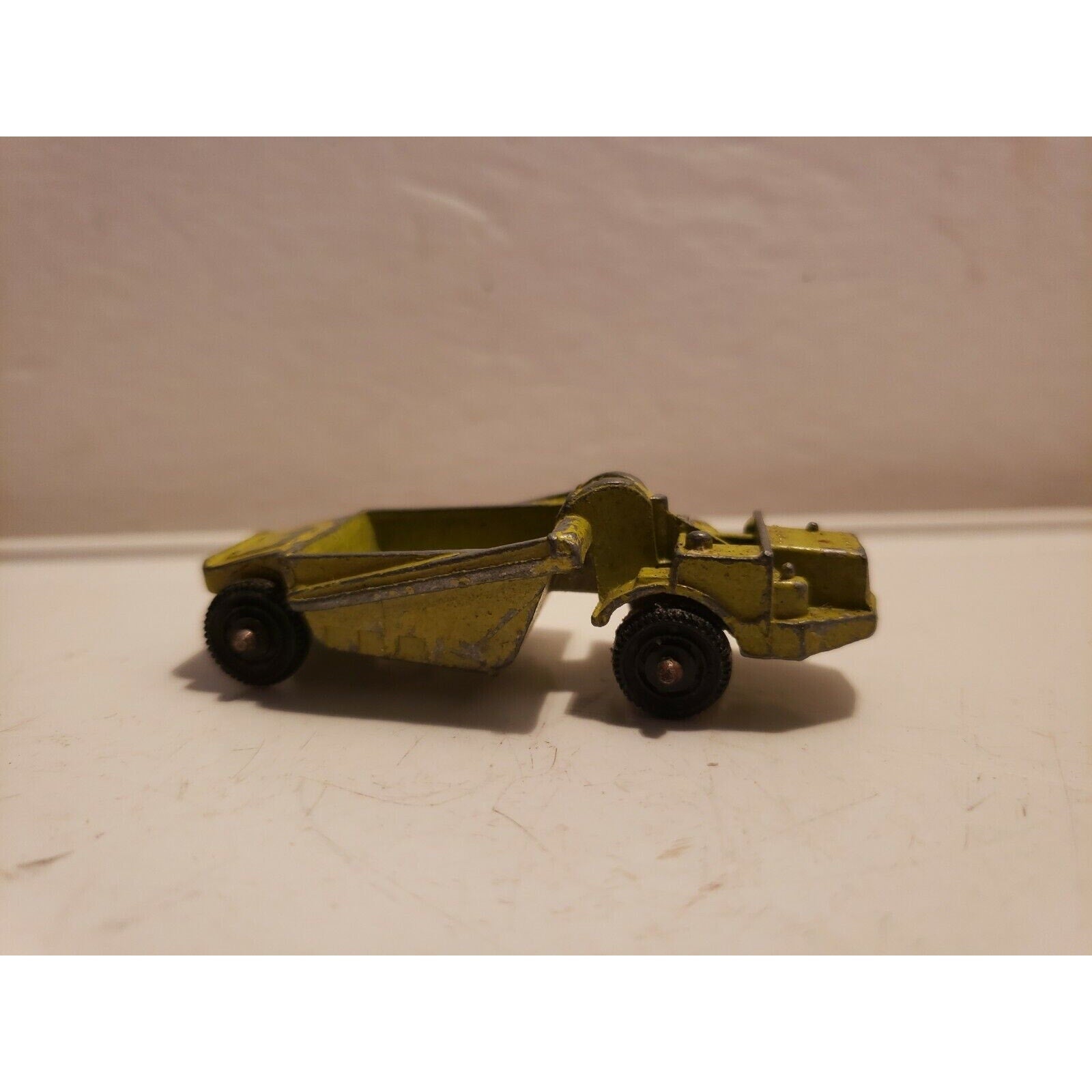 Vintage Diecast Lime Green Toy Truck - metal, sand, gravel, dump, hauler, road