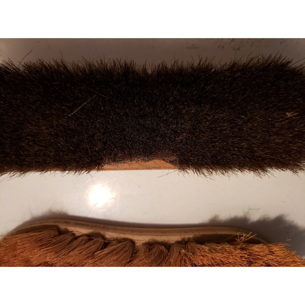 2 Vintage Shoe Shinning Brush 8.25" (100% Horse Hair) - REFLECTOR USA