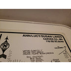 Vintage Lakemaps Waterproof Plastic Card - Ann/Lucy/Susan Lakes Carver County MN