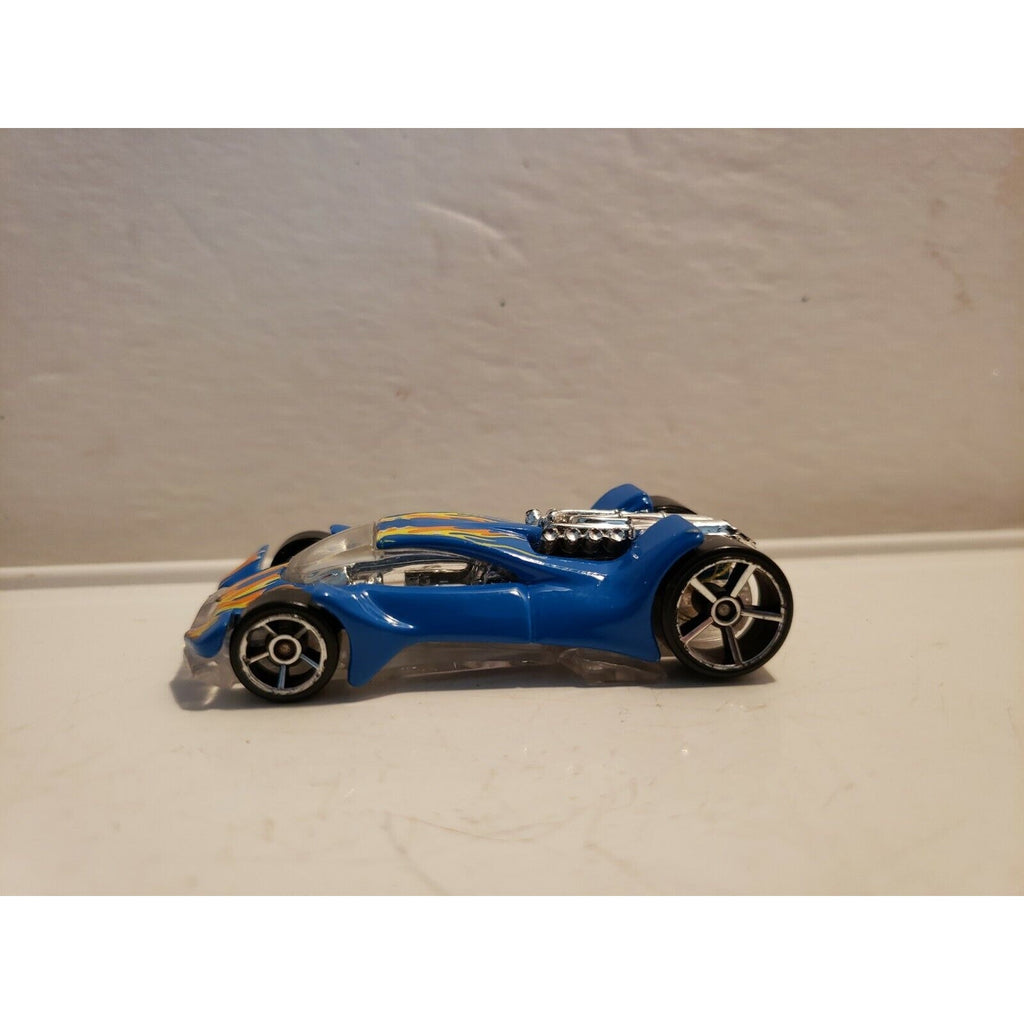 Hot Wheels 2000 Vulture Car, Blue w/Flames 1:64
