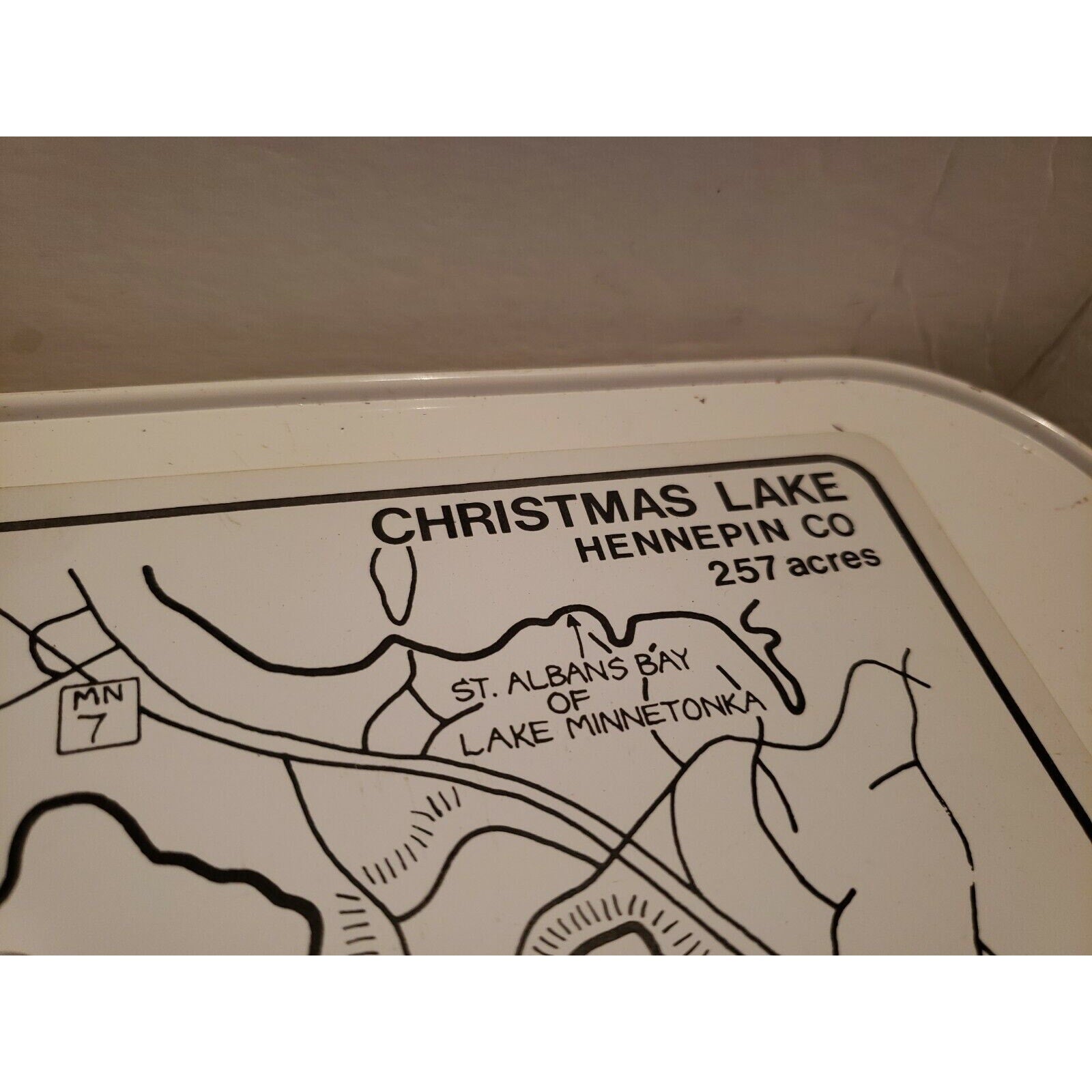 Vintage Lakemaps Waterproof Plastic Card - Christmas Lake Hennepin County MN