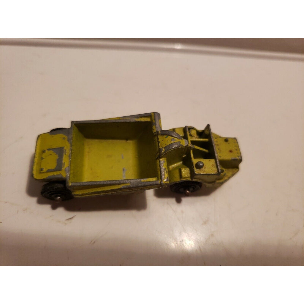 Vintage Diecast Lime Green Toy Truck - metal, sand, gravel, dump, hauler, road