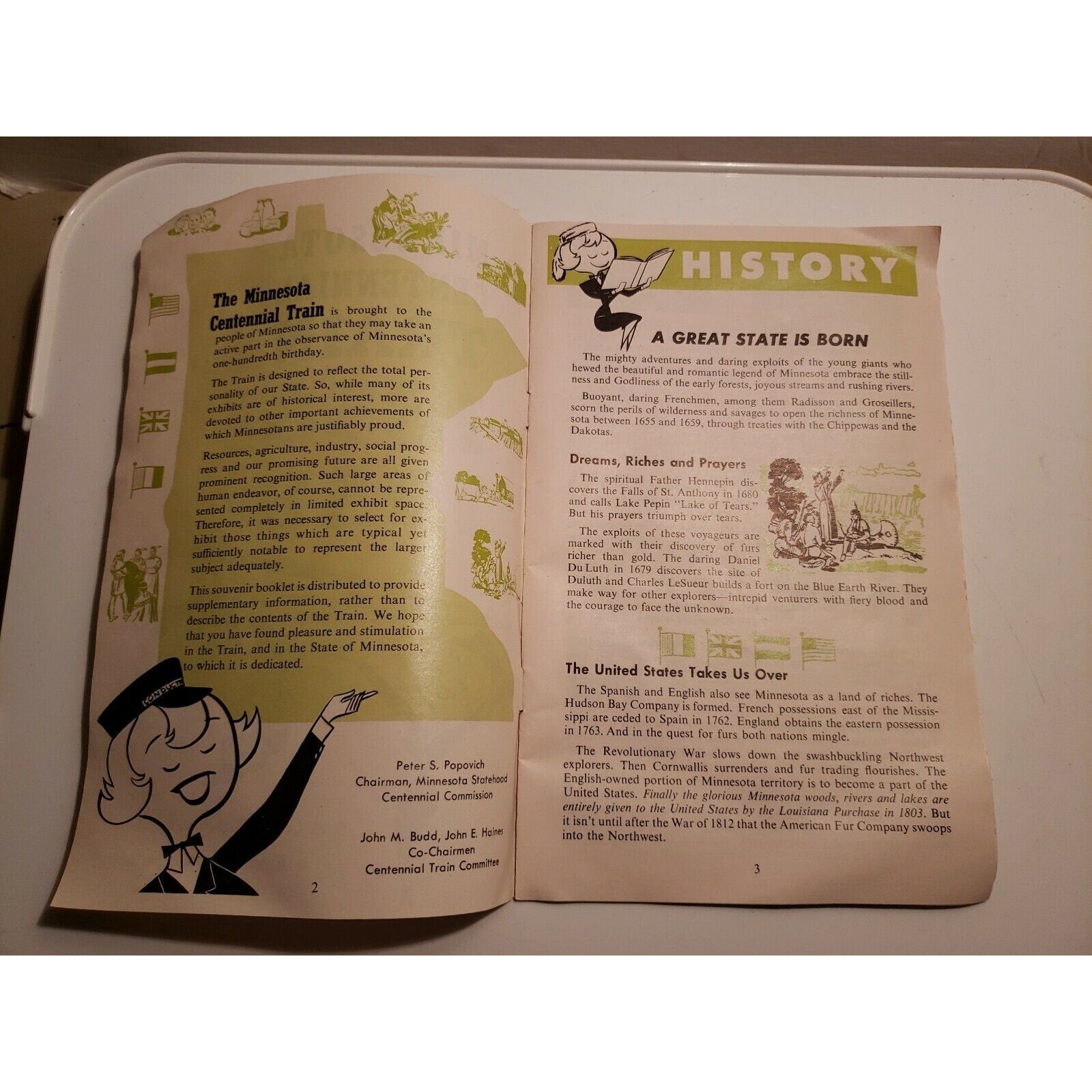 Vintage 1958 Minnesota Centennial Train Pamphlet Book