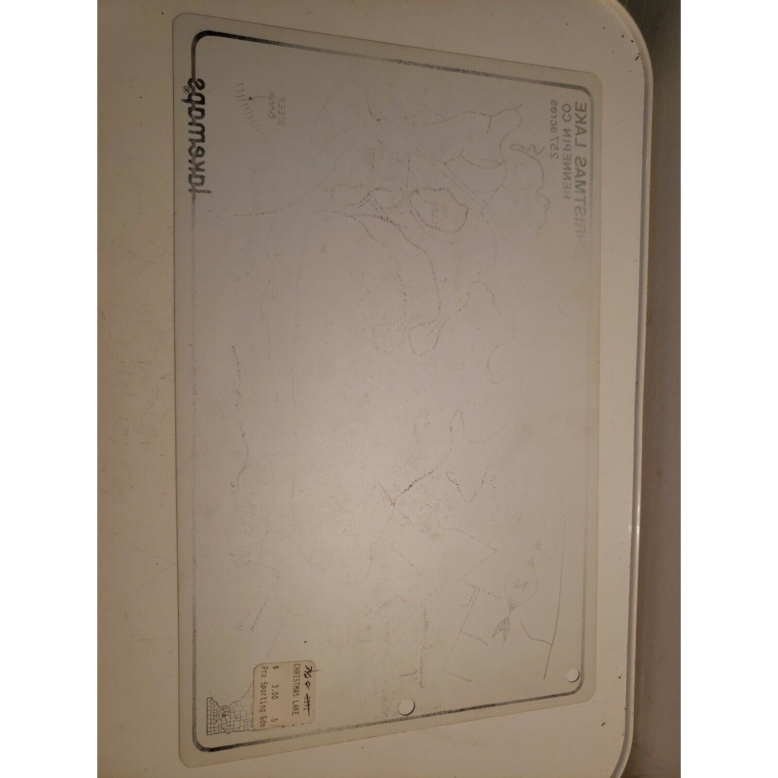 Vintage Lakemaps Waterproof Plastic Card - Christmas Lake Hennepin County MN